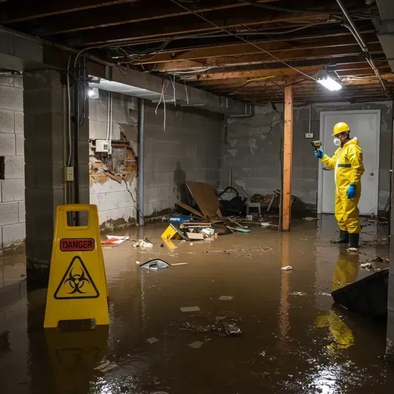 Flooded Basement Electrical Hazard in Phoenix, IL Property